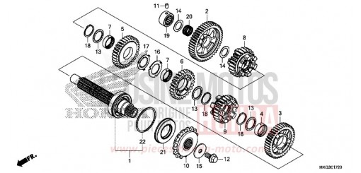 TRANSMISSION (COUNTERSHAFT) CMX500AH de 2017